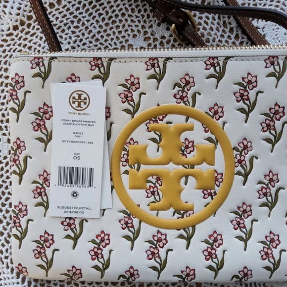 Tory Burch Crossbody NWT Floral Two Tone - Picture 13 of 14